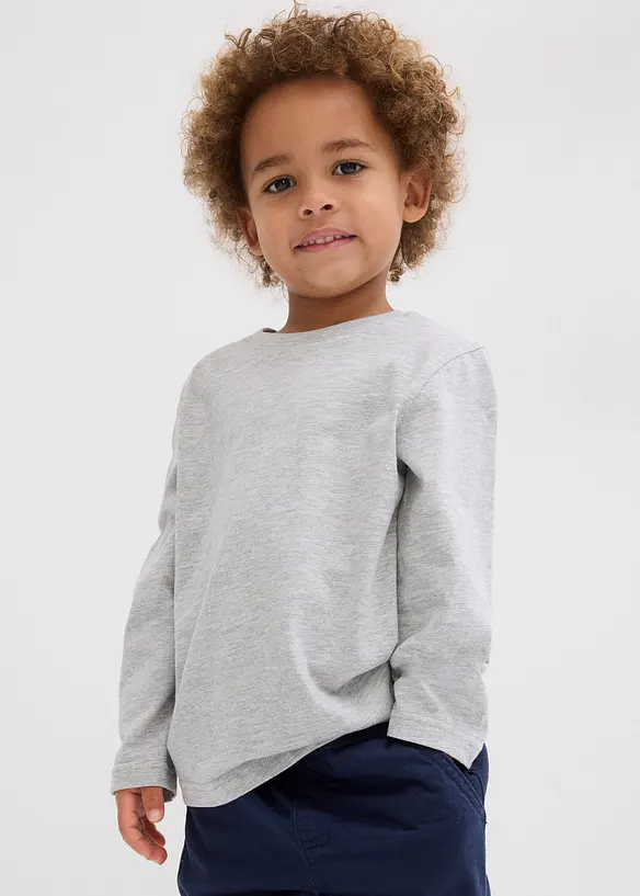 Lot de 3 T-shirts manches longues coton, bonprix