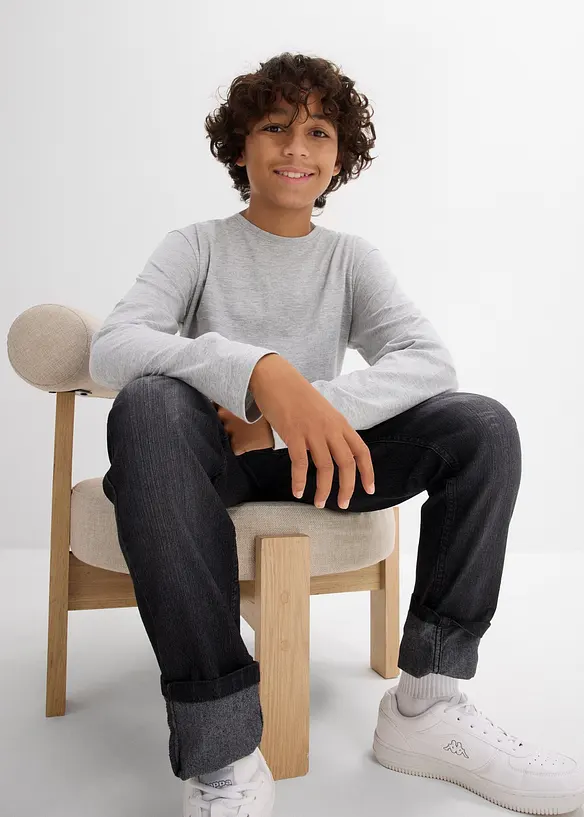 Lot de 3 T-shirts manches longues coton, bonprix