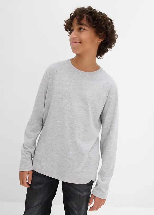 Lot de 3 T-shirts manches longues coton, bonprix