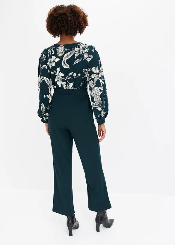 Combi pantalon en jersey style cache-cœur, bonprix