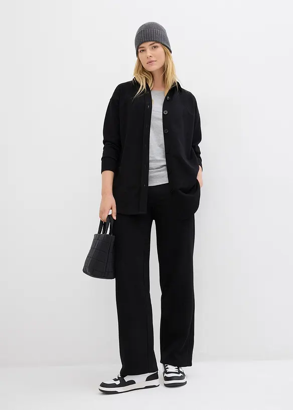 Longue veste molletonnée à poches, bonprix