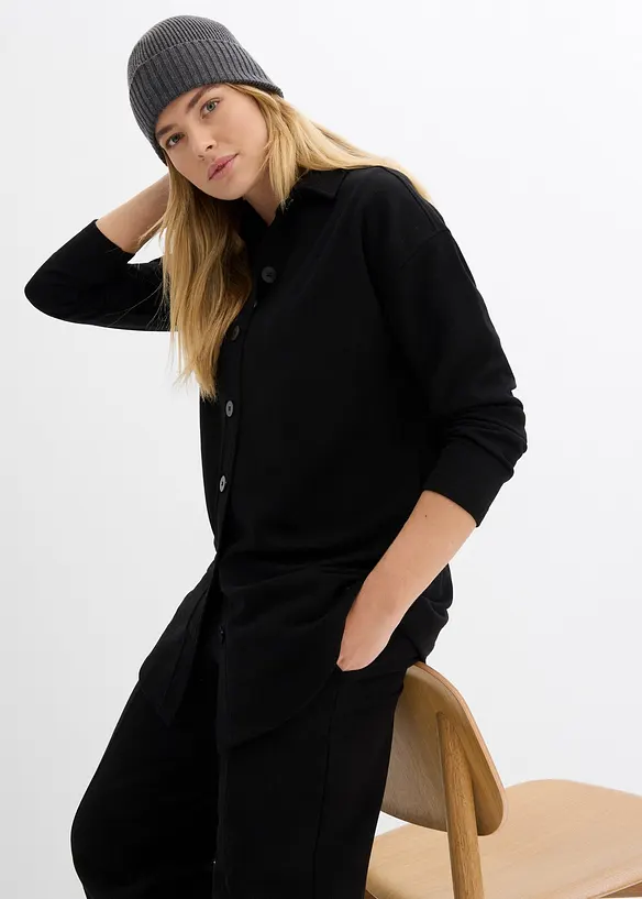 Longue veste molletonnée à poches, bonprix