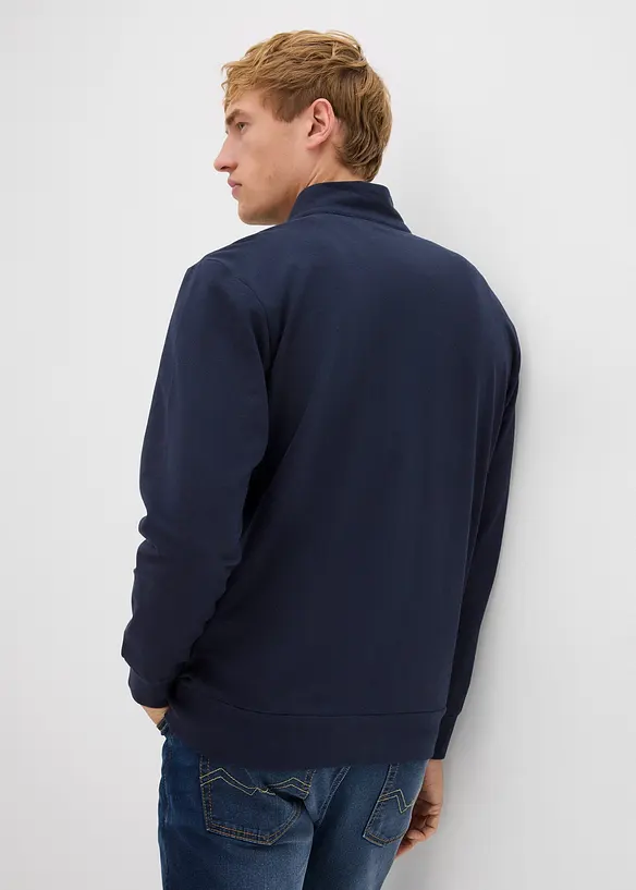 Sweat zippé à col montant et détails enduits, bonprix