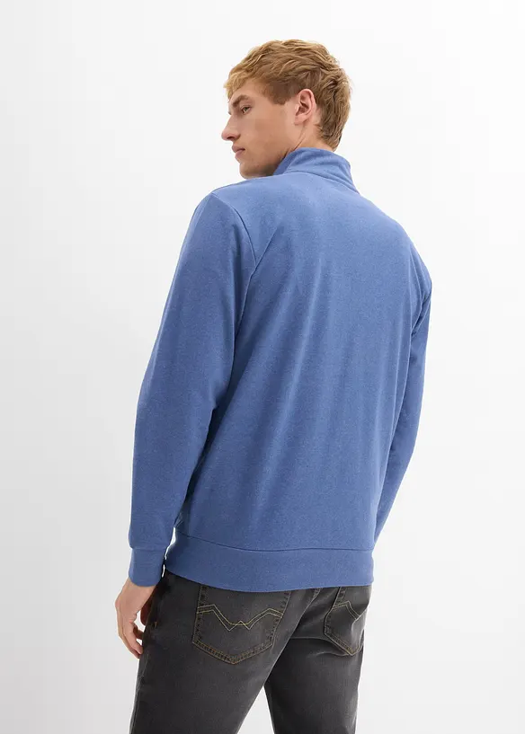 Sweat zippé à col montant et détails enduits, bonprix