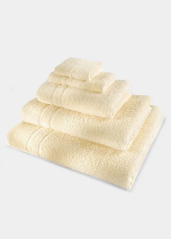 Serviette de toilette en &eacute;ponge douce pur coton, bonprix