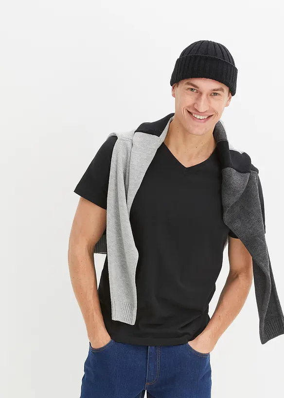 Lot de 3 T-shirts col V, bonprix