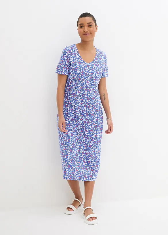 Robe en jersey de coton, longueur midi, bonprix