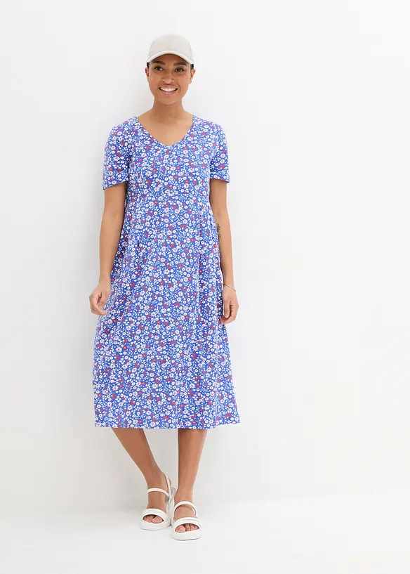 Robe en jersey de coton, longueur midi, bonprix