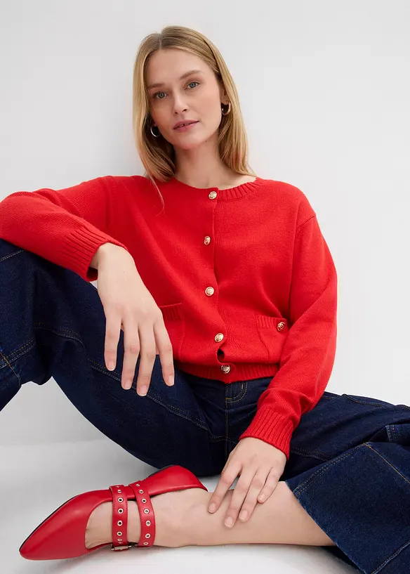 Gilet en maille avec poches, bonprix