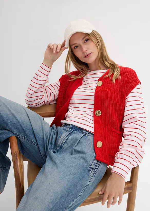 T-shirt manches longues 100% coton, bonprix