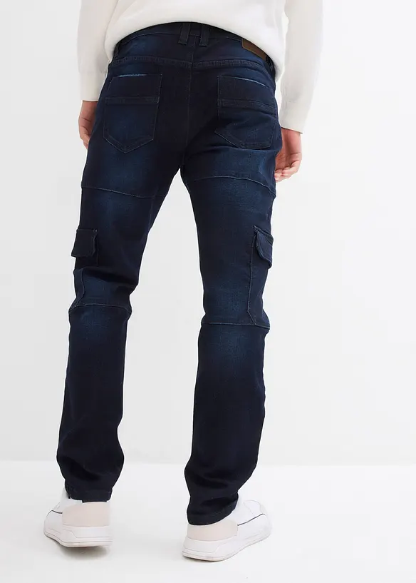 Jean slim extensible poches cargo, droit, bonprix
