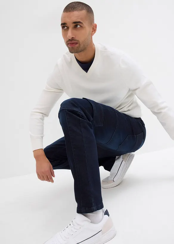 Jean slim extensible poches cargo, droit, bonprix