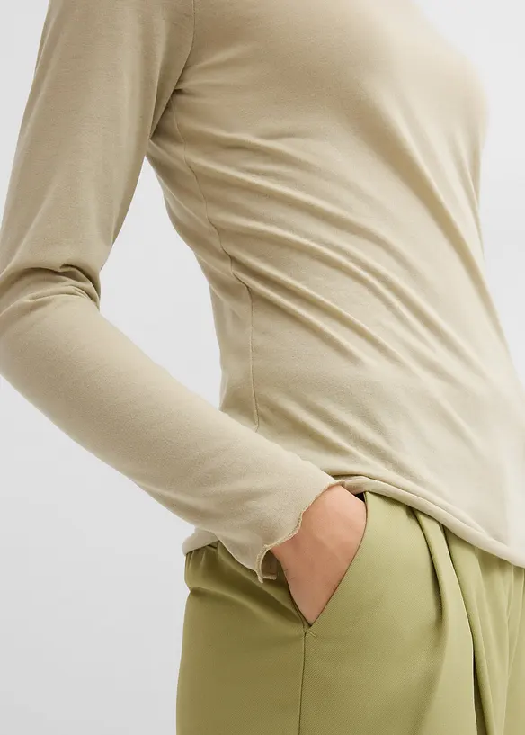 T-shirt manches longues en matière douce, bonprix