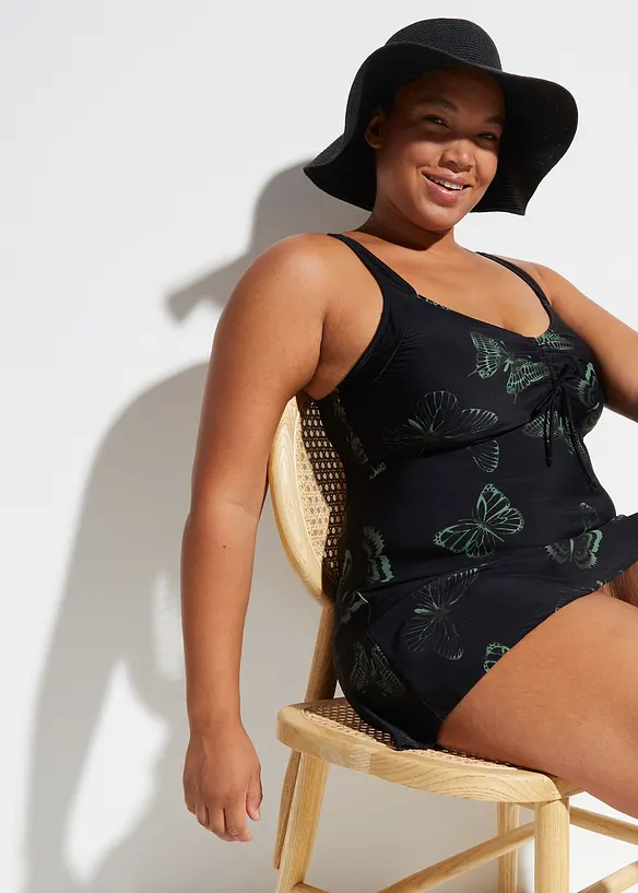 Tankini long à col V (ens. 2 pces), bonprix