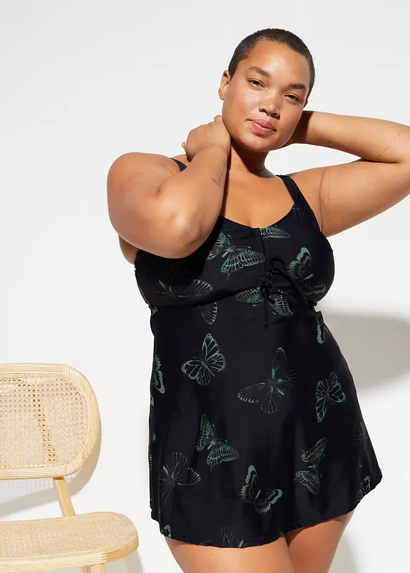 Tankini long à col V (ens. 2 pces), bonprix