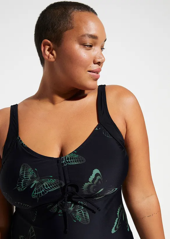 Tankini long à col V (ens. 2 pces), bonprix