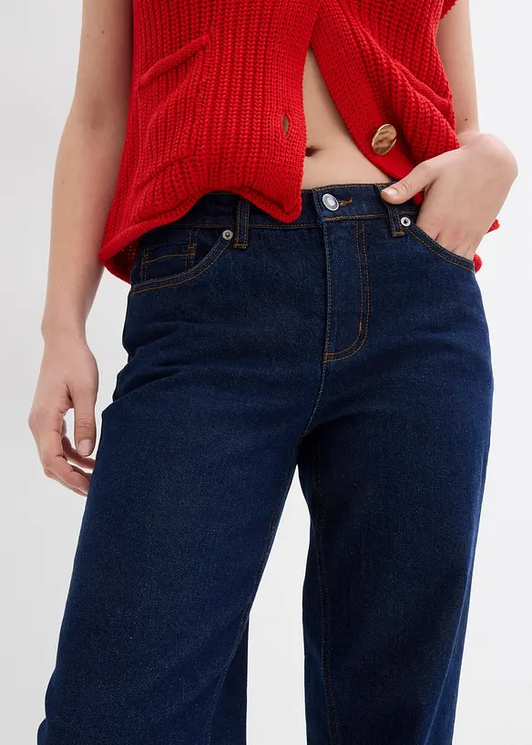 Jean droit taille mi-haute, longueur sol, bonprix