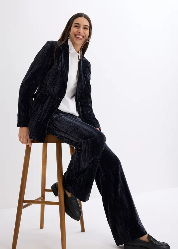 Pantalon d&eacute;contract&eacute; en velours, bonprix