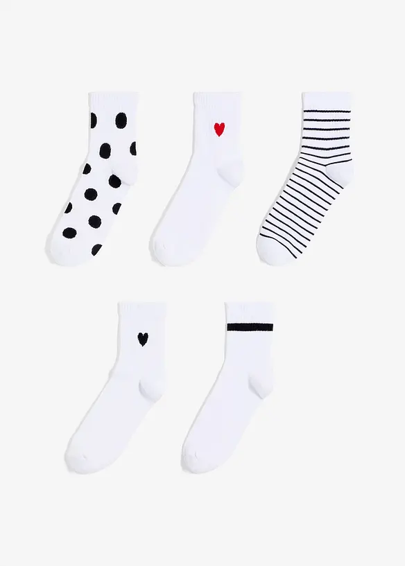 Lot de 5 paires de chaussettes de tennis courtes, bonprix