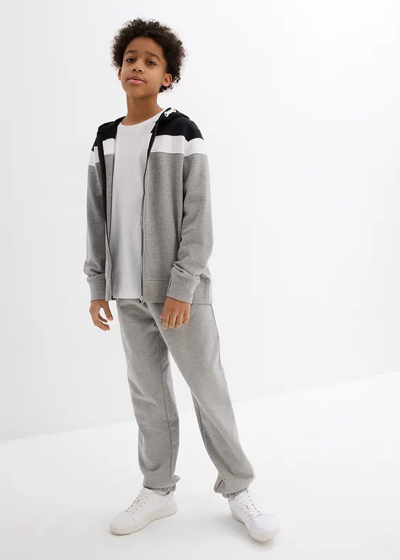 Sweat zippé à capuche en coton mélangé, bonprix