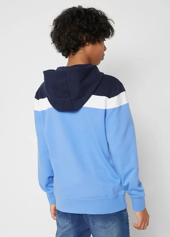 Sweat zippé à capuche en coton mélangé, bonprix