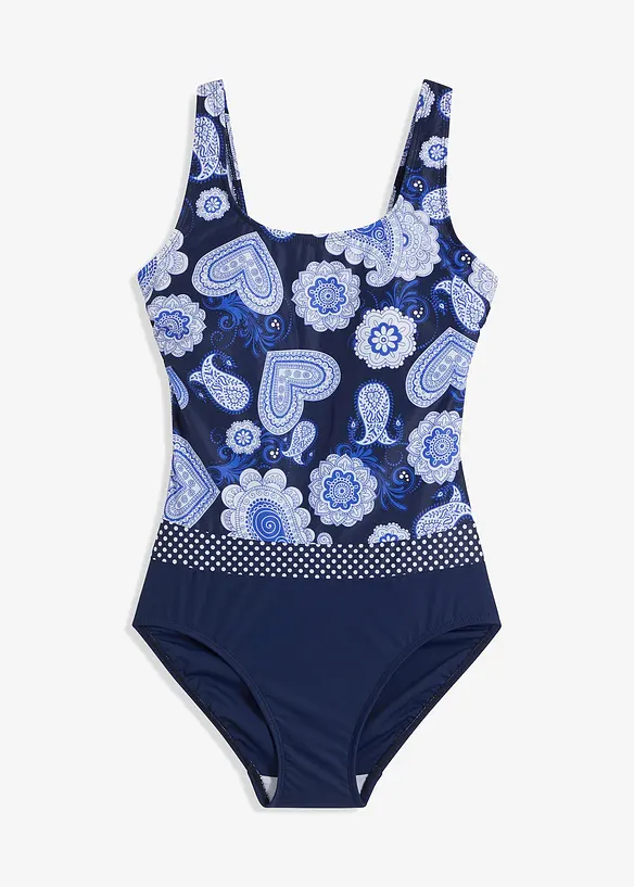 Maillot 1 pi&egrave;ce sculptant, maintien mod&eacute;r&eacute;, bonprix