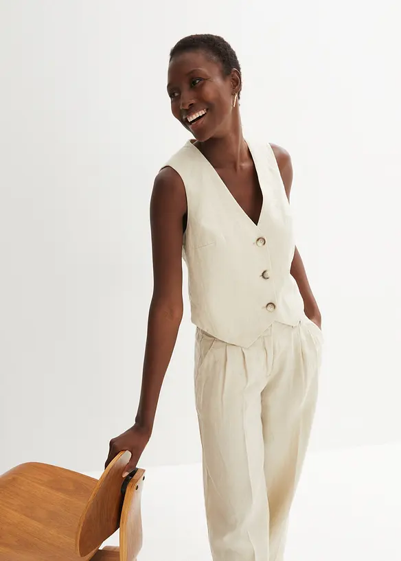 Gilet sans manches 100 % lin, bonprix