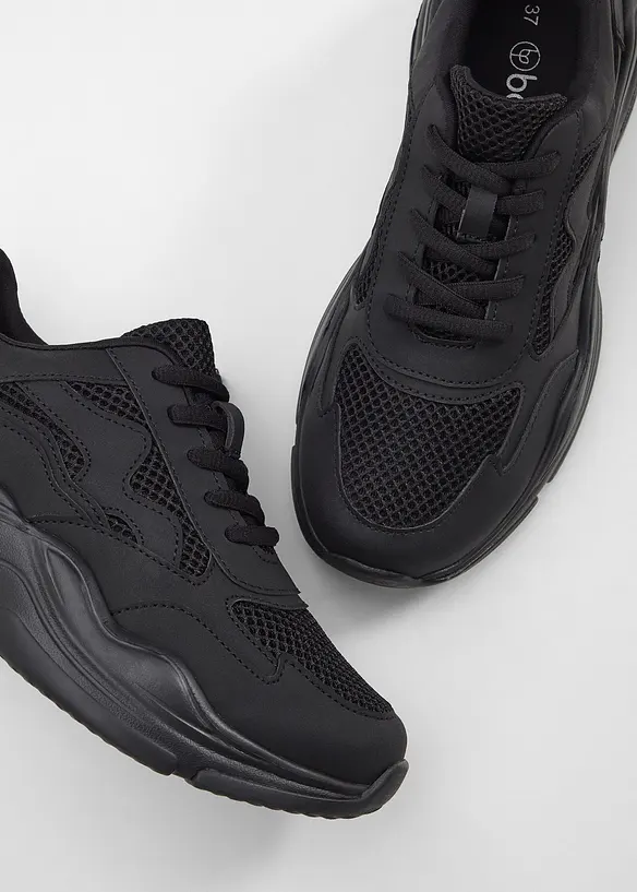 Baskets à semelle épaisse et mesh, bonprix