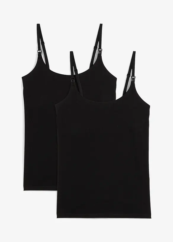 Lot de 2 tops d’allaitement en coton, bonprix