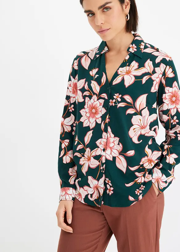 Chemisier imprim&eacute; en viscose fluide, bonprix