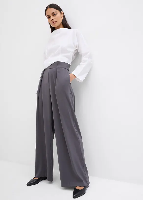 Pantalon évasé à pinces, bonprix