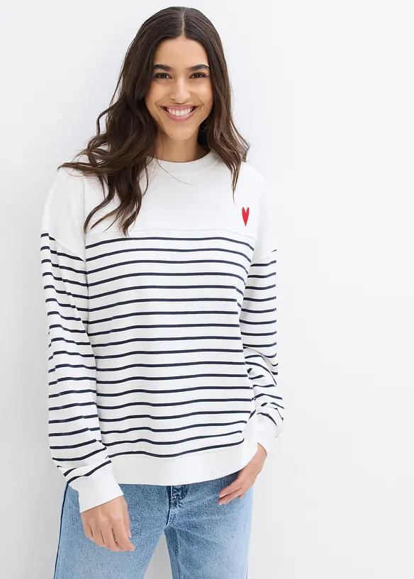 Sweat oversize en coton m&eacute;lang&eacute;, bonprix