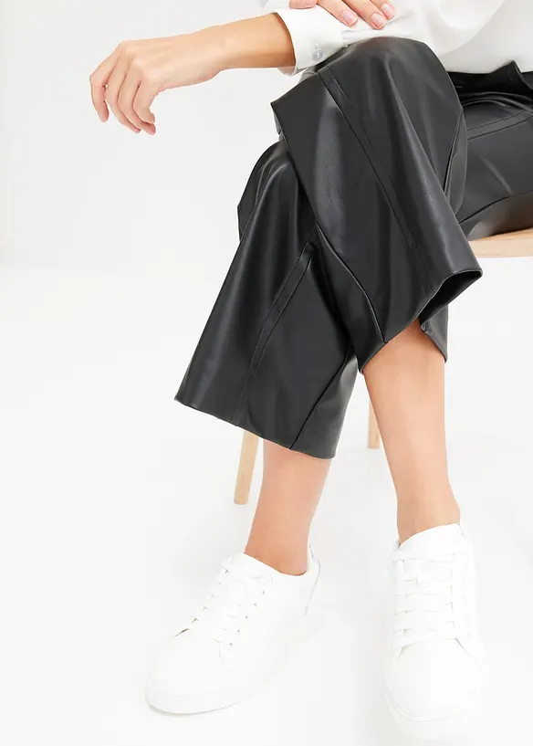 Jupe-culotte en tissu enduit, bonprix