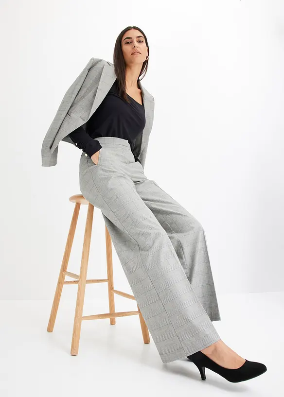 Pantalon large en viscose mélangée, bonprix