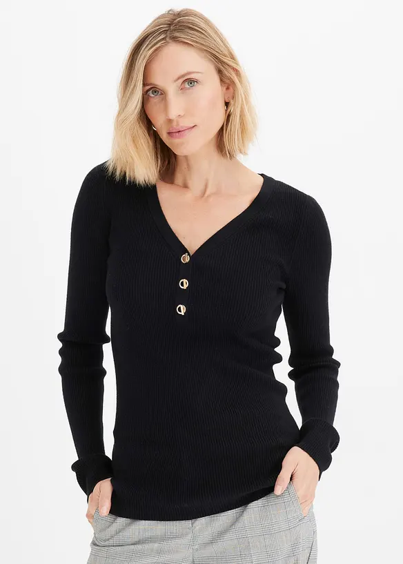 Pull c&ocirc;tel&eacute; en viscose m&eacute;lang&eacute;e, bonprix
