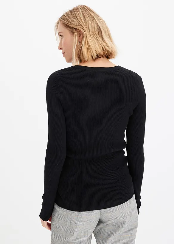Pull c&ocirc;tel&eacute; en viscose m&eacute;lang&eacute;e, bonprix
