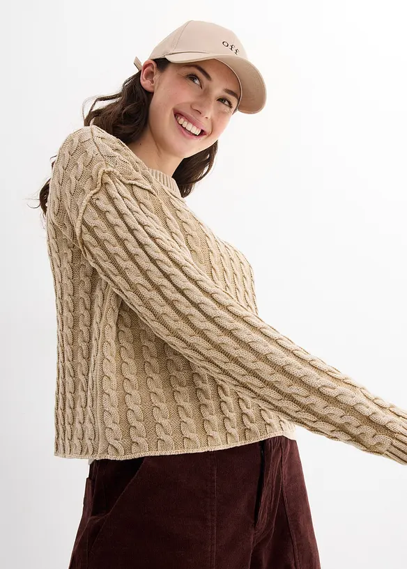 Pull oversize 100% coton, bonprix