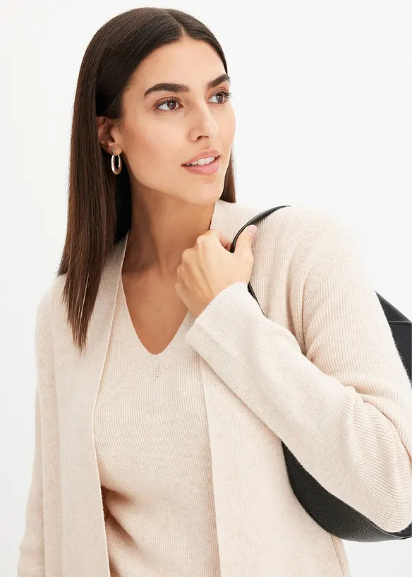 Gilet long en maille, bonprix