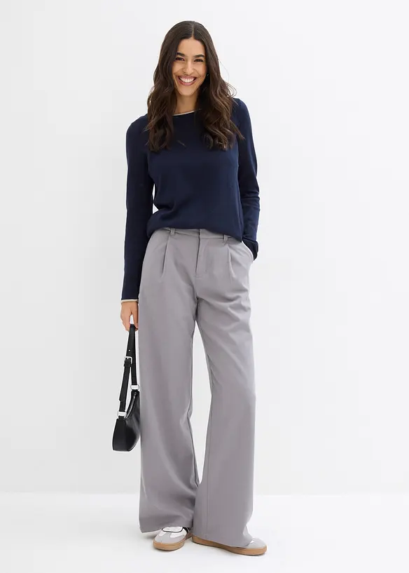 Pull en fine maille de coton m&eacute;lang&eacute;, bonprix