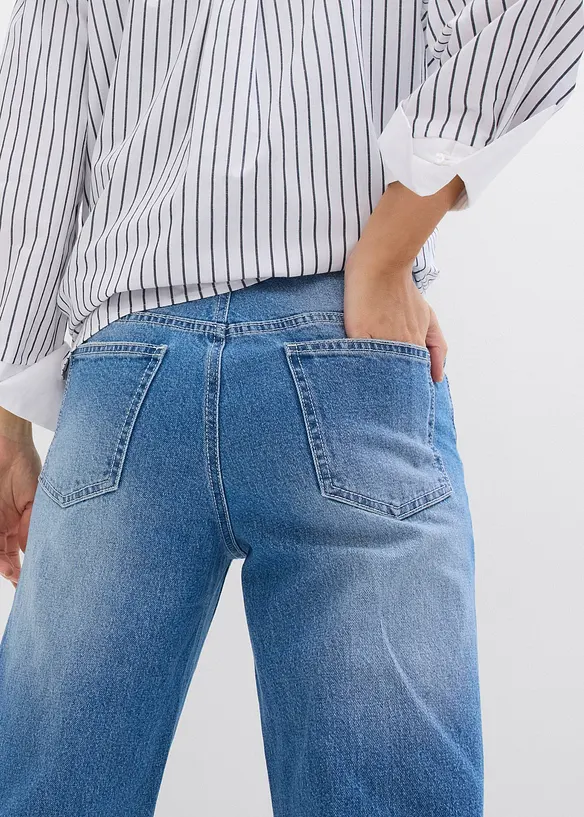 Jean droit taille haute, loose, bonprix