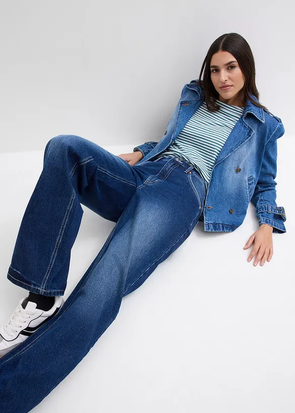 Jean droit taille haute, loose, bonprix