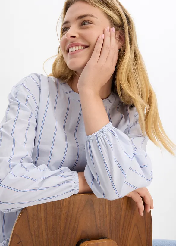 Long chemisier en popeline de coton, bonprix