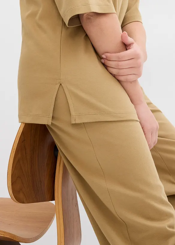 T-shirt long en interlock, bonprix