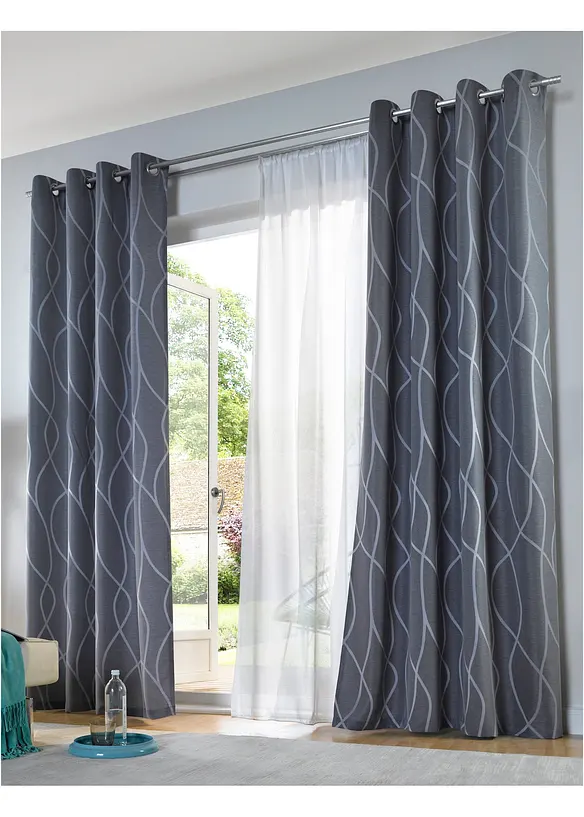 Store voilage sablé contenant du polyester recyclé, bonprix