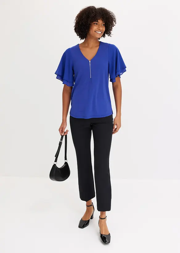 T-shirt avec manches en cr&ecirc;pe, bonprix