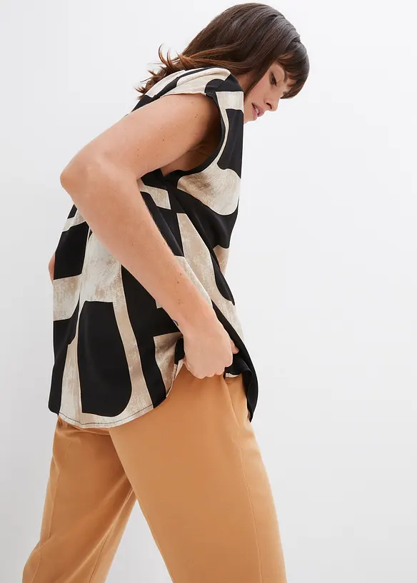 Blouse sans manches en satin, bonprix