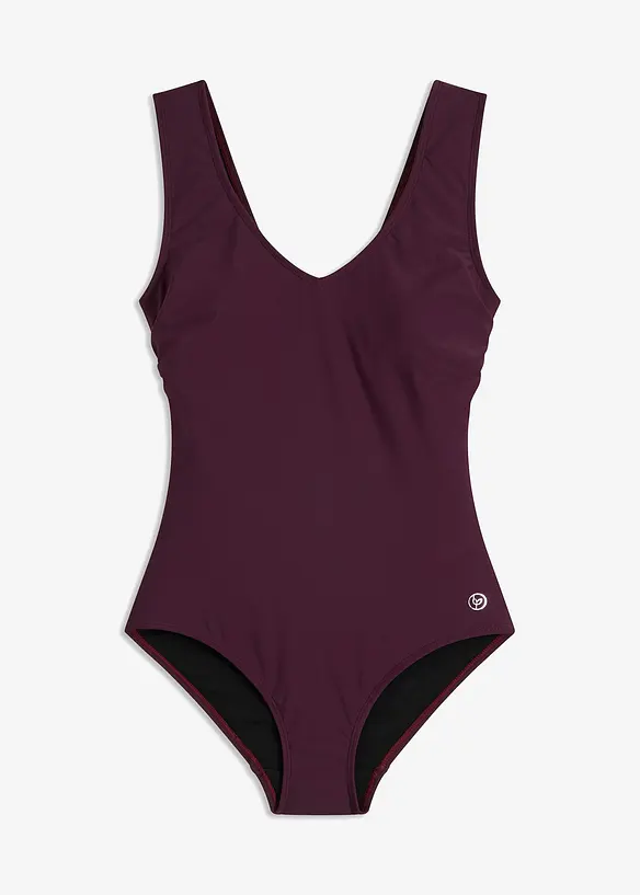 Maillot 1 pièce sculptant à col en V, maintien modéré, bonprix