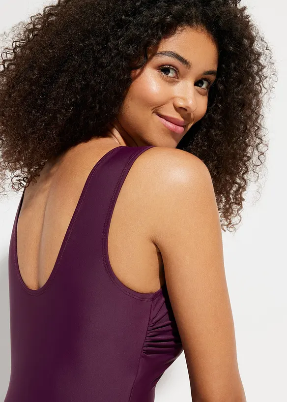 Maillot 1 pièce sculptant à col en V, maintien modéré, bonprix