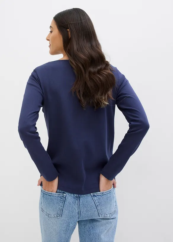 T-shirt manches longues &agrave; col rond, bonprix