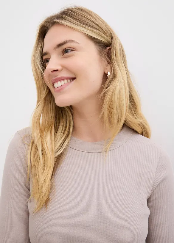 Lot de 2 T-shirts côtelés, bonprix